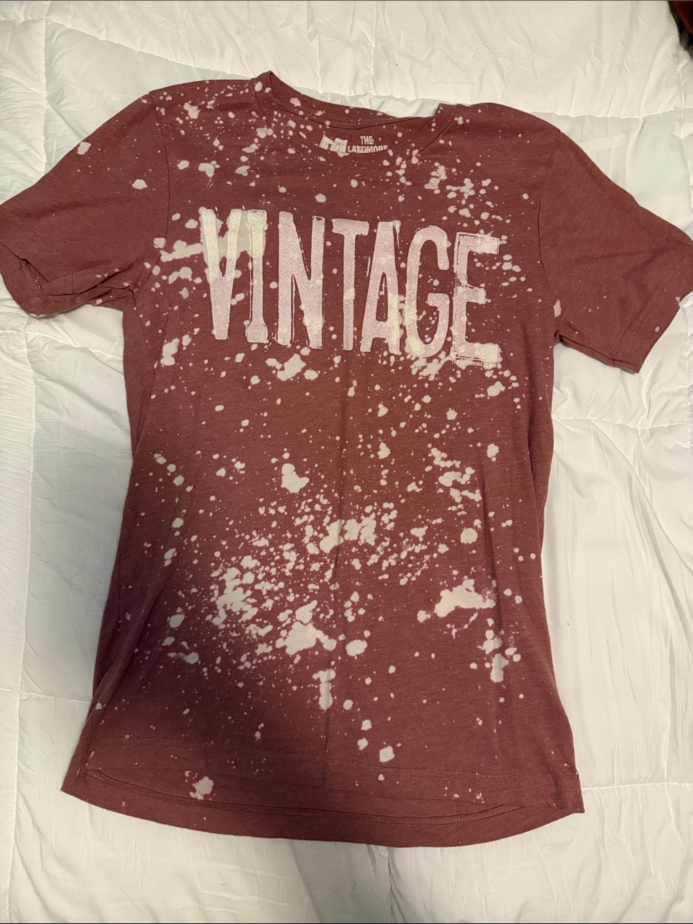 The Lattimore Claim Women's Maroon Bleached "VINTAGE" Graphic Tee